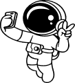 Astronaut floating in space